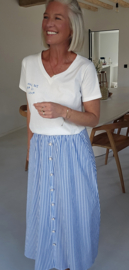 SUZINNE striped maxi cotton skirt blue