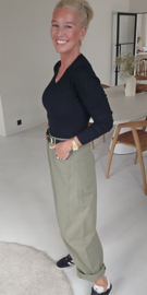 MOLIE extra wide cotton balloon pants khaki