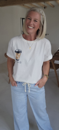 I LOVE COFFEE cotton T-shirt white