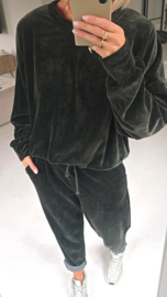 VERO soft velvet jogger set bottle green