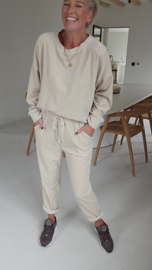 VERO soft velvet jogger set soft beige