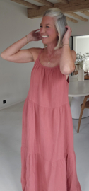 SANTORINI maxi tetra dress terra