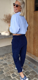 MAE 2 velours paperbag pants navy