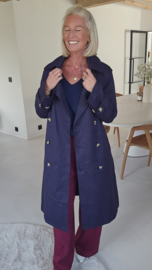 JOLANDE maxi trench coat navy