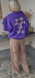 HAPPY IN A MILLION LITTLE WAYS sweatshirt violet