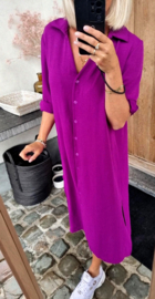 RHEA maxi shirt dress violet