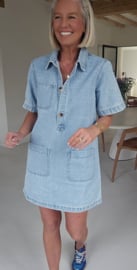 THE PERFECT JEANS dress short-sleeved soft blue