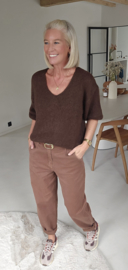 MAYLEY short-sleeved knit chocolat