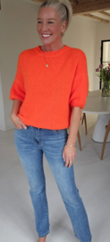 CINDY short-sleeved knit neon orange