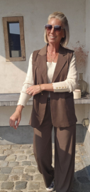 LOUAN suit sleeveless blazer taupe