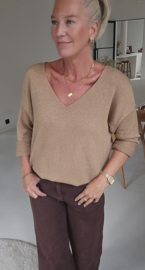 ANITI oversized v-neck knit camel
