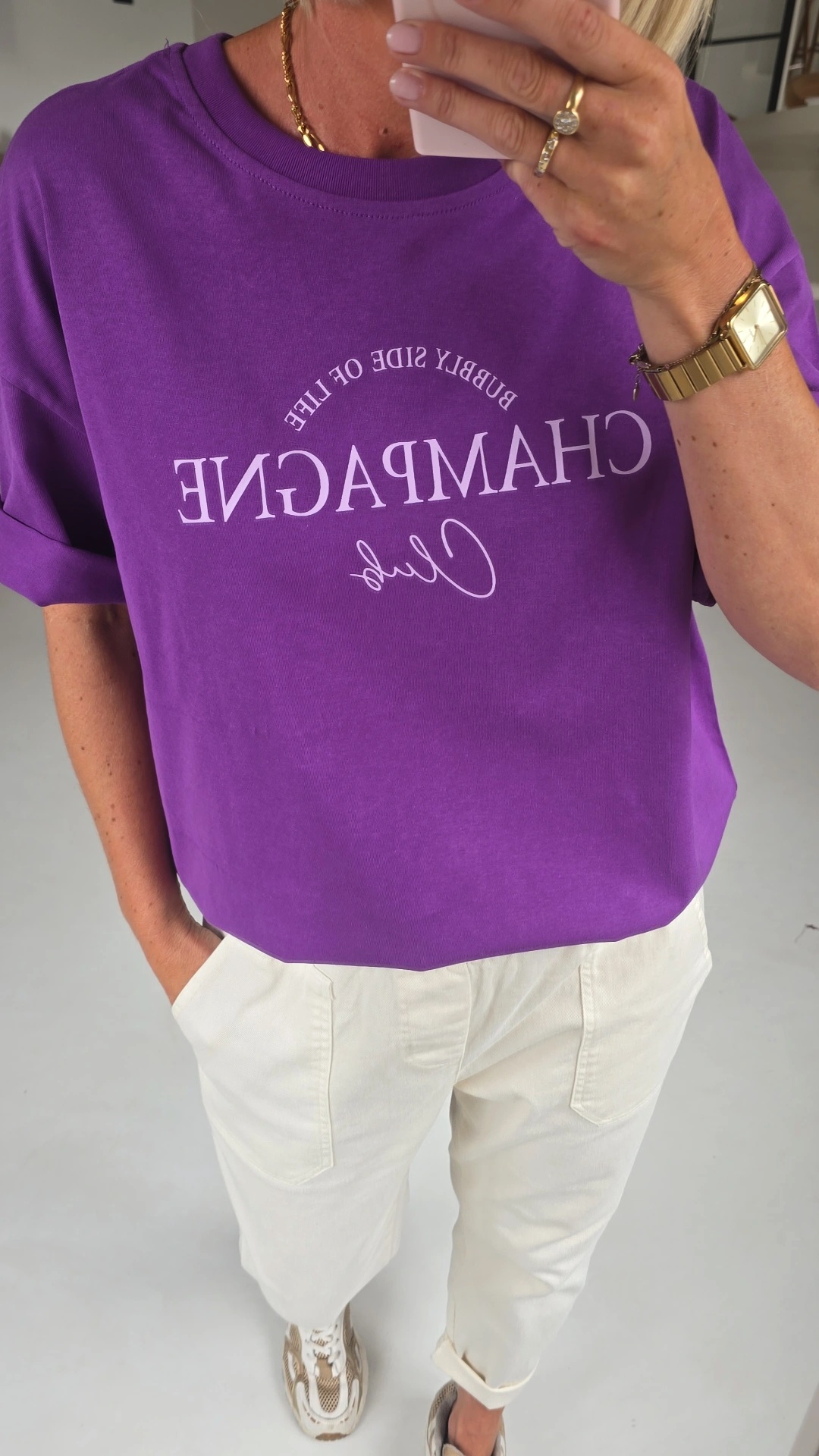 CHAMPAGNE CLUB cotton tee violet