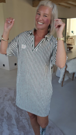 TESS striped sponge dress khaki