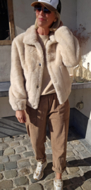 TOVI faux-fur coat beige