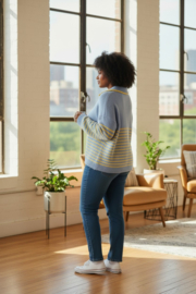 LUCE knit curve blue yellow