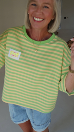 SMILE striped T-shirt green