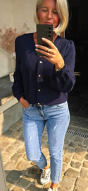 LORE cotton blouse navy