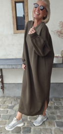 ROBYN maxi sweatshirt fleece dress khaki