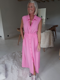 KIRA viscose linen maxi dress fuschia