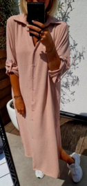 RHEA maxi shirt dress powder pink