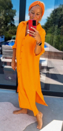 RHEA maxi shirt dress orange
