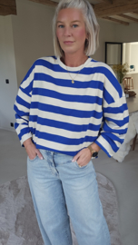 STRIPE AFFAIR longsleeve kobalt blue