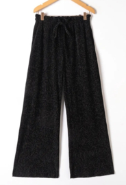 ARIEL lurex wide leg pants black