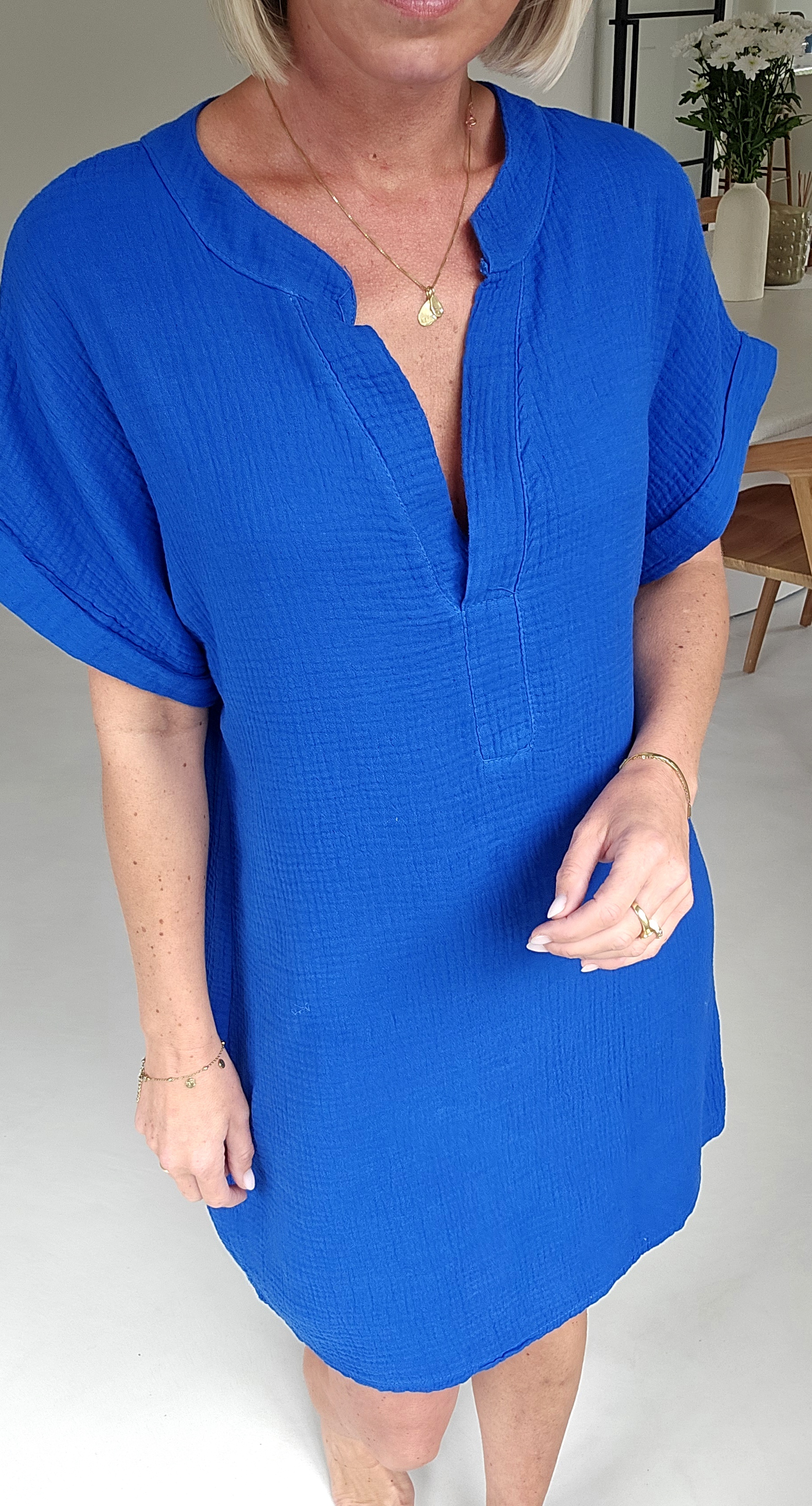 JOYOSA tetra dress royal blue