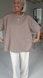STANNIE short-sleeved sweatshirt taupe