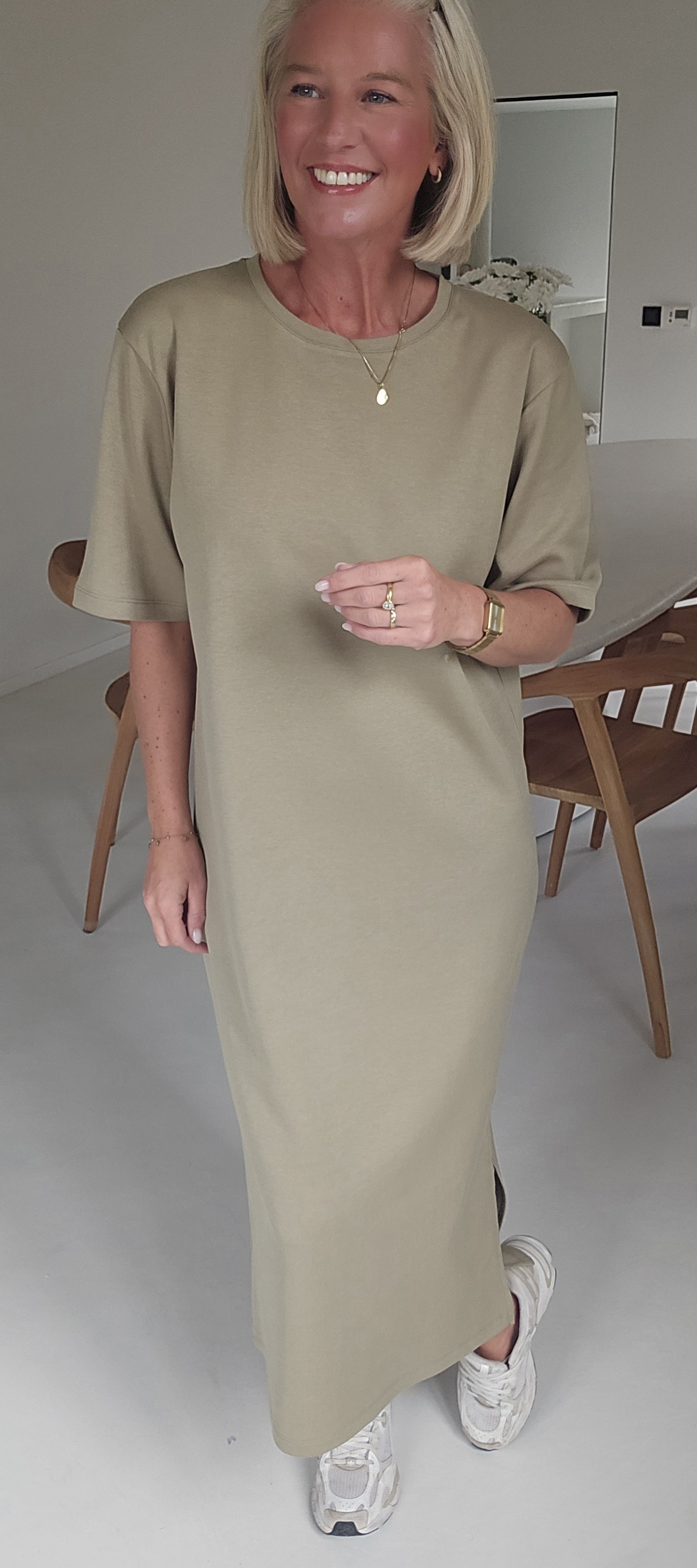 RANI cotton T-shirt dress khaki