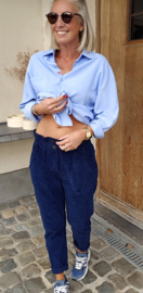 MAE 2 velours paperbag pants navy