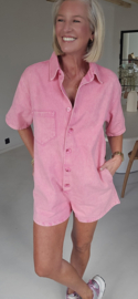 JINA jeans playsuit pink