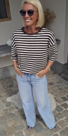AYLIN oversized striped T-shirt chocolat