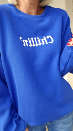 CHILLIN' oversized sweatshirt kobalt blue