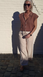 FALLINE sleeveless shirt coffee