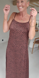 LEO maxi satin dress terra