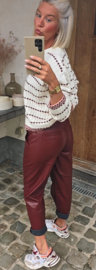 ROMAIN PU drawstring pants burgundy