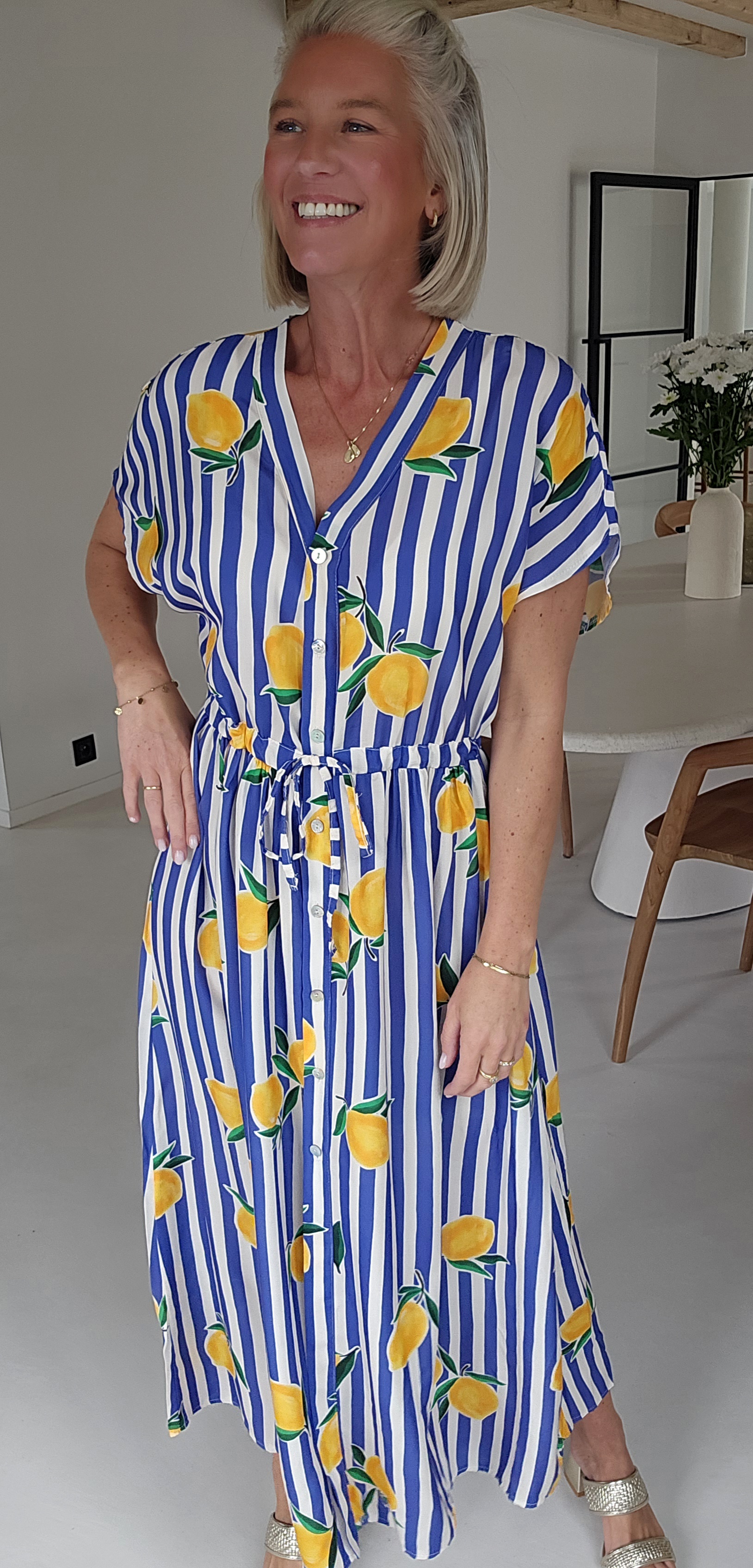 SUMMINE maxi viscose dress kobalt blue
