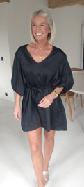 MILENA satin dress black