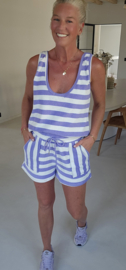 BIBI striped terry set lilac off-white