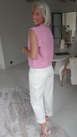 LACE WHISPER sleeveless cardigan pink