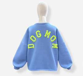 DOGMOM fleece sweatshirt blue neon yellow