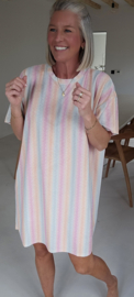 VERO striped terry dress pastel