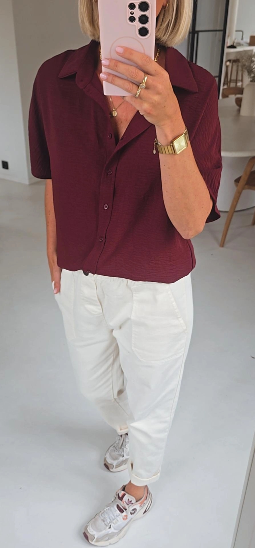 MIA short-sleeved shirt burgundy