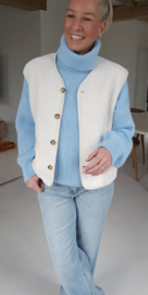 MELIA sleeveless teddy jacket ecru