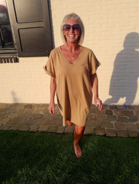 SOFT EASE tee dress camel