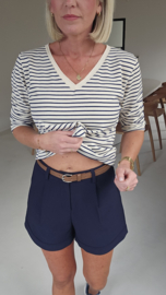 SOPHIA striped v-neck longsleeve navy