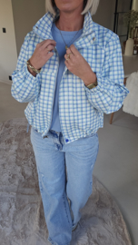 SPRING check jacket blue