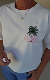 ALOHA cotton T-shirt white