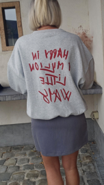 HAPPY IN A MILLION LITTLE WAYS sweatshirt grey